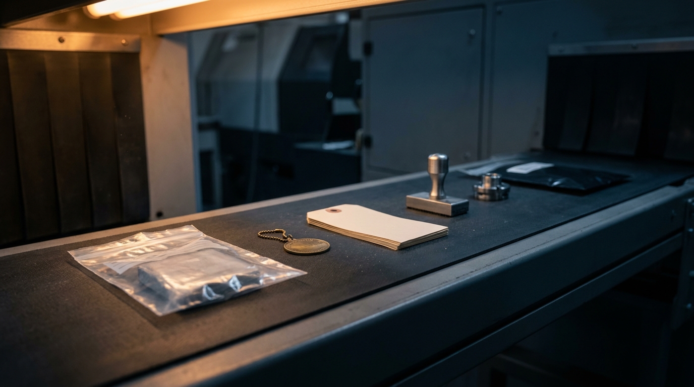 Evidence objects moving through a disciplined inspection process